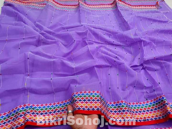 হাফ সিল্ক চুমকি শাড়ি Elegant Design, High-Quality Fabric